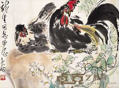 陈大羽 双吉 立轴 34.5×47.5cm